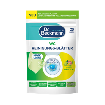 Dr. Beckmann WC Reinigungs­Blätter Citrus Sensation, 100 % wasserlöslich, 44g, 20 Stück